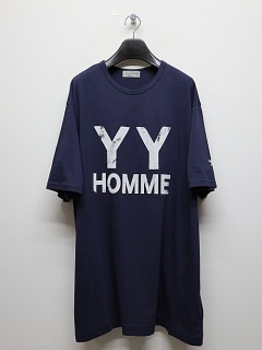 『ヨウジヤマモト』カットソー【M〜L】グレー 変形 スリット 無地 Yohji Yamamoto POUR HOMME 糸ふらしオーバーサイズ切替ニット