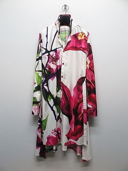 �㴰���THE ONENESS�ʥ����ͥ���/Recycled PE Taffeta Bougainvilea Stand Collar Flare Shirt/Bougainvilea