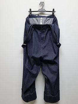 SALE40%OFF/Ground Y�����饦��ɥ磻/8OZ UNEVEN THREAD DENIM SUSPENDER MACKIN SAROUEL/BLUE.