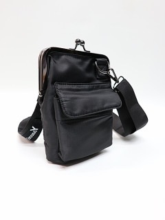 Ground Y饦ɥ磻/POLYESTER SHOULDER BAG WITH CLASP CLOSURE/BLK