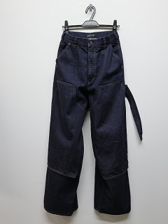 SALE50%OFF/LAD MUSICIANå ߥ塼/12oz FLAT DENIM DOUBLE KNEE PT/INDIGO ONE WASH
