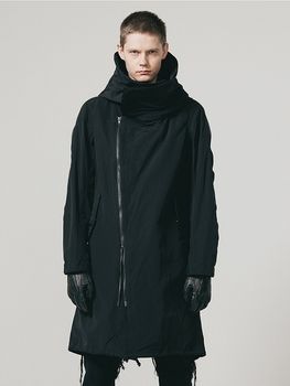 �㴰���nude:masahiko maruyama ���̡���:�ޥ��ҥ��ޥ���/Cotton/Nylon Grosgrain MULTI ZIP MILITARY HOODIE COAT/Black