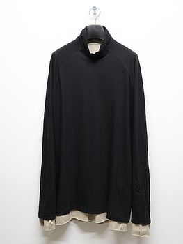 �㴰���nude:masahiko maruyama ���̡���:�ޥ��ҥ��ޥ���/40/- Cotton/Wool Jersey HIGH NECK T SHIRT/Black-Beige