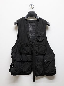 �㴰���nude:masahiko maruyama ���̡���:�ޥ��ҥ��ޥ���/Cotton/Japanese Paper Cloth GARMENT DYED MULTI POCKET VEST/Black