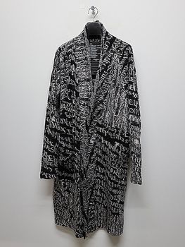 �㴰���nude:masahiko maruyama ���̡���:�ޥ��ҥ��ޥ���/Wool Back Cut Jaquard Jersey LONG CARDIGAN/Black