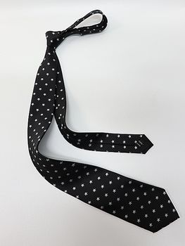 Yohji Yamamoto���襦����ޥ��/STAR PATTERN JQ DERBY TIE D/BLACK.
