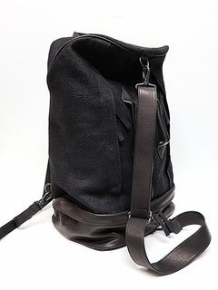 Yohji Yamamoto���襦����ޥ��/JUTE LEATHER 3WAY BACK PACK/BLACK.