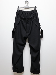 Yohji Yamamoto襦ޥ/SOFT JERSEY HEM TAB PANTS/BLACK.