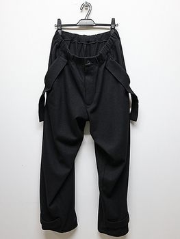 Yohji Yamamoto���襦����ޥ��/SOFT JERSEY HEM TAB PANTS/BLACK.