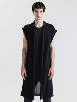 �㴰���nude:masahiko maruyama ���̡���:�ޥ��ҥ��ޥ���/3GG Cotton 3GG SLEEVELESS KNIT CARDIGAN/Black