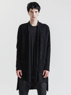 SALE40%OFF/nude:masahiko maruyama ̡:ޥҥޥ/Cotton Damege Jaquard jersey CARDIGAN/Black.