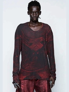 JULIUSꥦ/PRINTED COTTON JERSEY CUT & SEWN12/BKxBL