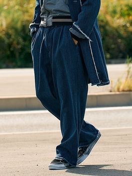 �㴰���wjk�����֥른��������/2-tuck wide trousers/used