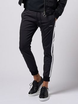 �㴰���wjk�����֥른��������/line track pants/black �� white