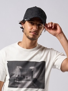 wjk֥른/jacquard denim base ball cap/used black