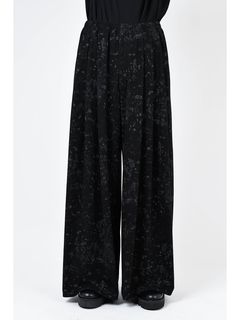 LAD MUSICIANå ߥ塼/40/T SMALL FLOWER 3T WIDE PANTS/BLACK