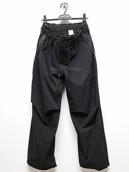 �㴰���THE ONENESS�������ͥ�/Sustinable Tuffeta Line Loose Pants/Black&BlackLINE
