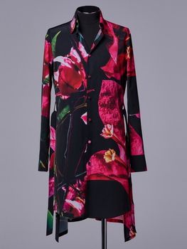 �㴰���THE ONENESS�������ͥ�/Eco Decine Bougainveallea Flare Shirt/Black