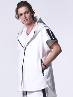 kiryuyrik奦奦/DANBOR-Jersey Short Sleeves Hoodie/White