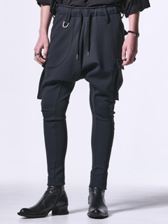 kiryuyrik奦奦/DANBOR-Jersey Saruel Cargo Pants/Black