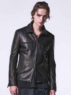 kiryuyrik奦奦/Sheep Leather Riders Jacket/Black