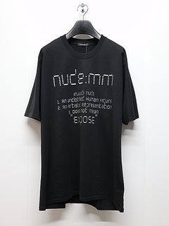 nude:masahiko maruyama ���̡���:�ޥ��ҥ��ޥ���/40/2 28GG Jersey SHORT SLEEVE CRACKED PRINT T SHIRT/Black.