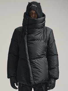 (ͽ)79ͽ/nude:masahiko maruyama ̡:ޥҥޥ/Nylon Taffeta (Water Repellent) DOWN JACKET (DETACHABLE SLEEVE)/Black
