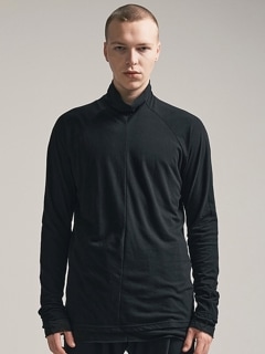 (ͽ)79ͽ/nude:masahiko maruyama ̡:ޥҥޥ/40/- Cotton Wool Jersey Tencel Jersey LAYERED HIGH NECK PULLOVER/Black