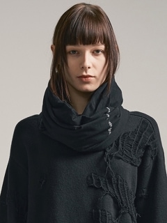 (ͽ)79ͽ/nude:masahiko maruyama ̡:ޥҥޥ/40/- Cotton Wool Jersey SNOOD/Black