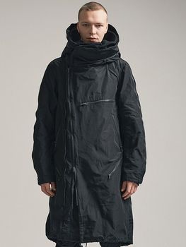 �㴰���nude:masahiko maruyama ���̡���:�ޥ��ҥ��ޥ���/Movekeeoer Fabric MULTIZIP MILITARY PARKA COAT/Black