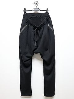 nude:masahiko maruyama ̡:ޥҥޥ/30/7 French Terry 2TUCKS ZIP POCKET PANTS/Black