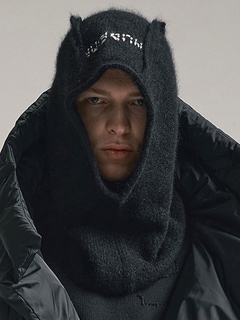 (ͽ)79ͽ/nude:masahiko maruyama ̡:ޥҥޥ/7GG KNIT BALACLAVA/Black