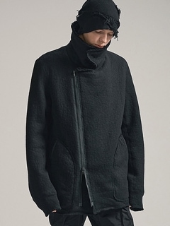 (ͽ)79ͽ/nude:masahiko maruyama ̡:ޥҥޥ/Wool Cotton Dread Boa ZIPUP JACKET/Black