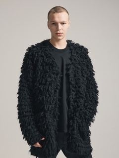 (ͽ)79ͽ/nude:masahiko maruyama ̡:ޥҥޥ/3GG Long Pile Knit CARDIGAN/Black