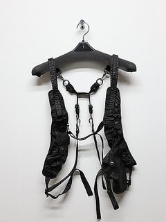 JULIUSꥦ/COATED CLOTH VEST4/BLACK