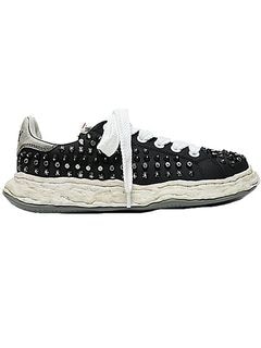 Maison MIHARA YASUHIROCHARLES original sole studded canvas Low-Top sneakers/BLK