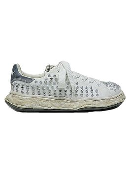 Maison MIHARA YASUHIRO��CHARLES original sole studded canvas Low-Top sneakers/WHT.