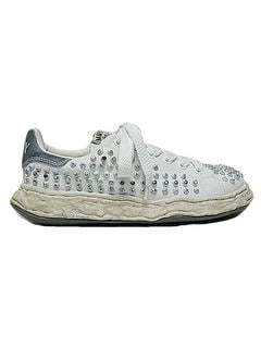 Maison MIHARA YASUHIROCHARLES original sole studded canvas Low-Top sneakers/WHT