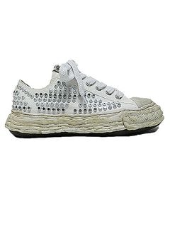 Maison MIHARA YASUHIROPETERSON 23 /Original Sole Studded Paint Canvas Low-Top Sneaker/WHITE