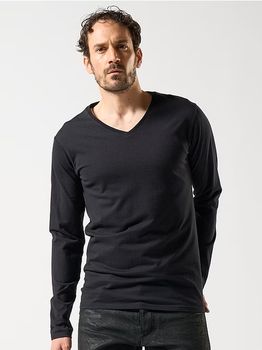 SALE40%OFF/wjk�����֥른��������/basic V-neck L/S/black.