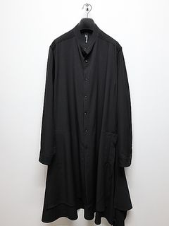 Ground Y饦ɥ磻/W/GABARDINE 3WAY LONG SHIRT/BLACK
