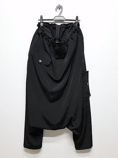 Ground Y饦ɥ磻/TA/PE CREPE DE CHINE POCKET SAROUEL PANTS/BLACK