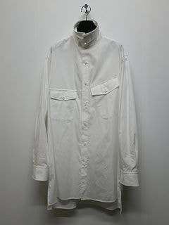 Ground Y饦ɥ磻/50/- BROAD DOUBLE COLLAR SLANTED POCKET SHIRT/WHITE