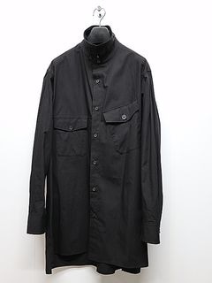 Ground Y饦ɥ磻/50/- BROAD DOUBLE COLLAR SLANTED POCKET SHIRT/BLACK
