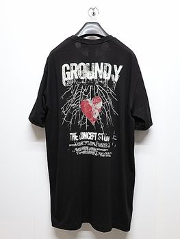 Ground Y�����饦��ɥ磻/20/cotton jesey Heart/BLACK.