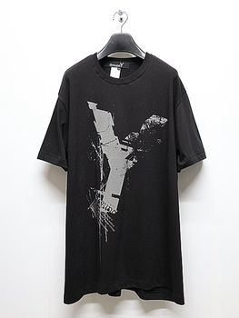Ground Y�����饦��ɥ磻/20/cotton jesey Logo/BLACK.