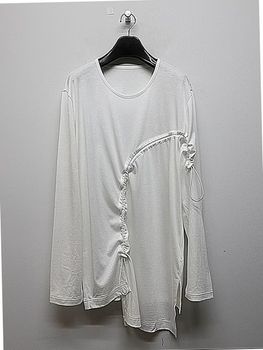 Ground Y�����饦��ɥ磻/C/MO JERSEY CURVED CRAWCORD LONG SLEEVED T-SHIRT/WHITE.