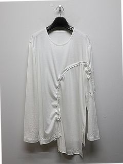 SALE40%OFF/Ground Y�����饦��ɥ磻/C/MO JERSEY CURVED CRAWCORD LONG SLEEVED T-SHIRT/WHITE.