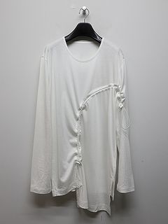 Ground Y饦ɥ磻/C/MO JERSEY CURVED CRAWCORD LONG SLEEVED T-SHIRT/WHITE