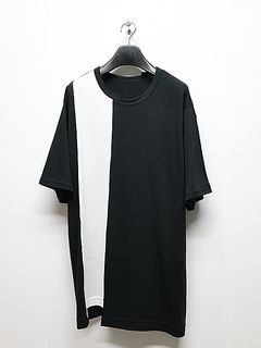 Ground Y�����饦��ɥ磻/C/MOJERSEY COMBINATION TSUJIKIRI SHORT SLEEVED T-SHIRT/BLACKWHITE
